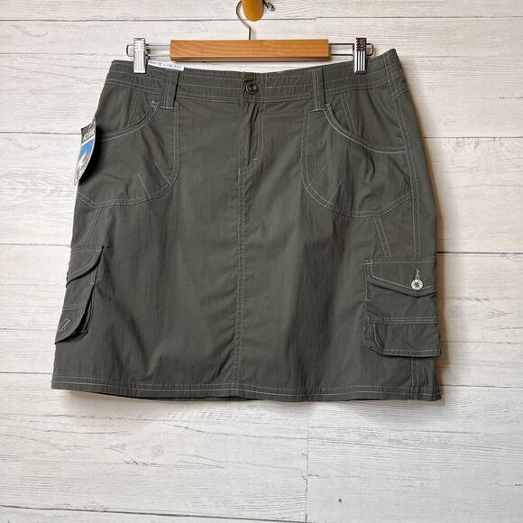 Kuhl Skirt Womens Size 10 Olive Green Khaki Carbon Kontra Outdoor Hiking - Picture 1 of 16